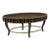 Mid 20th Century Hollywood Regency Oval Coffee Table by Decca — Dark Antique Brass Finish With Hand-Gilded Scalloped Apron For Sale