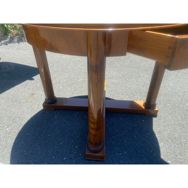 Vintage French Empire Style Round Mahogany Accent Round Table For Sale - Image 10 of 12