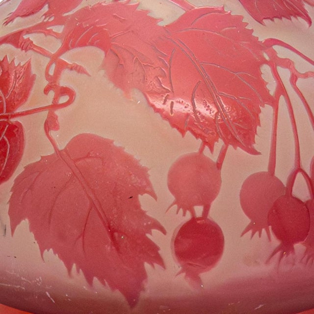 This exquisite Art Nouveau vase by Émile Gallé in Nancy is statement pieces in the room. Signed E. Gallé. Large Flattened...