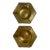 Vintage Hollywood Regency Hexagon Soild Brass Catchall/Ashtray, a Pair For Sale