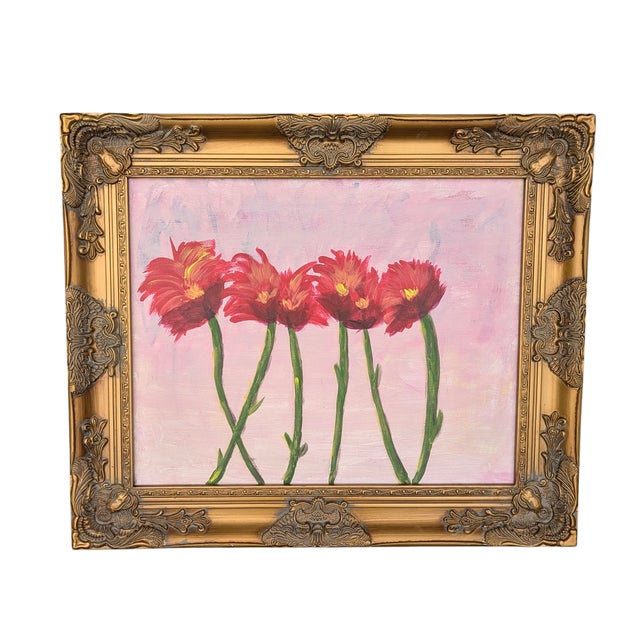 Original Botanical Flower Framed Painting For Sale In Charlotte - Image 6 of 10
