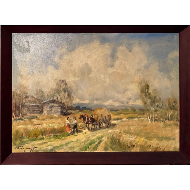 Rural Landscape, 20th Century, Oil Painting on Canvas For Sale - Image 7 of 7