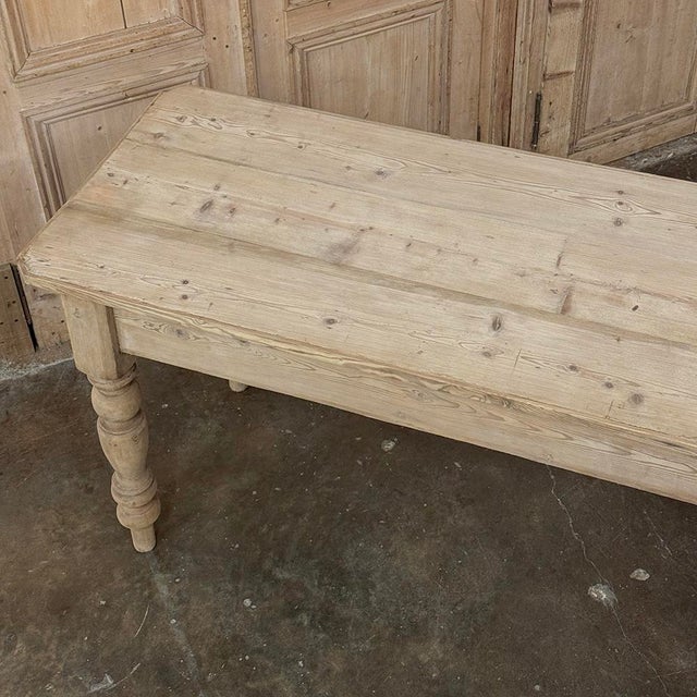 19th Century Stripped English Pine Dining Table For Sale - Image 9 of 18