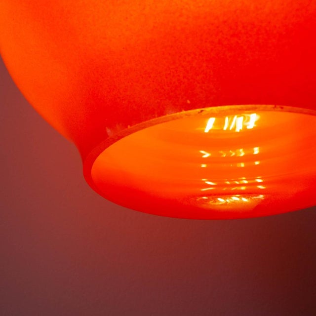 Vintage Orange Glass Pendant Light, 1960s For Sale - Image 10 of 15