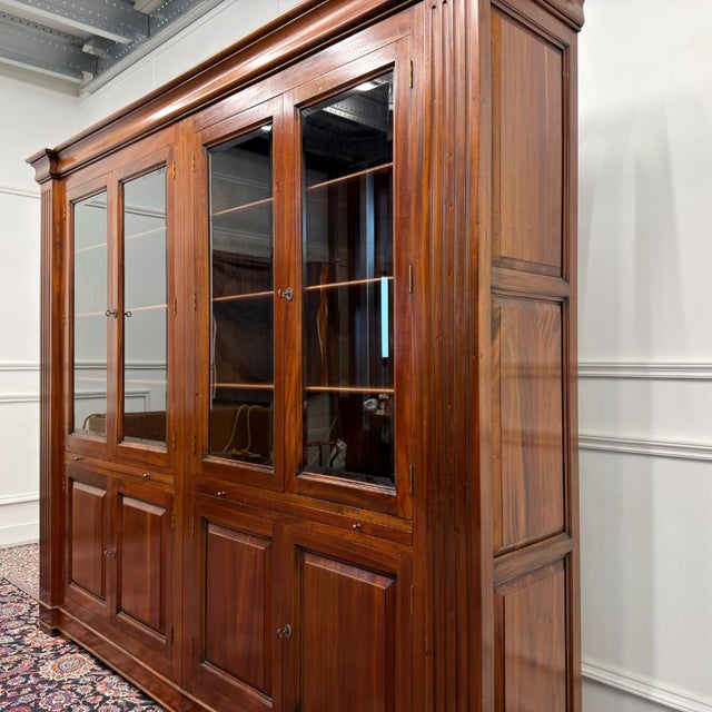 Classic English Bookcase with Columns For Sale - Image 10 of 18