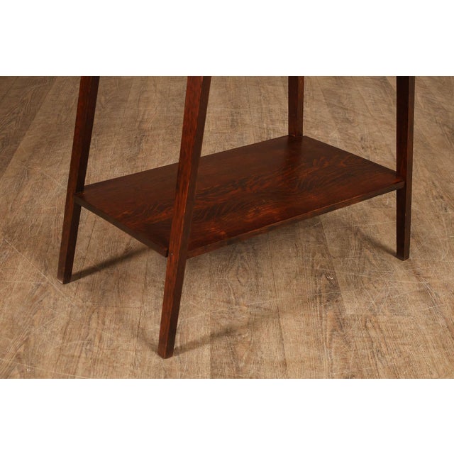 Wood Antique Arts And Crafts Style Solid Oak Console Table With Drawer For Sale - Image 7 of 18