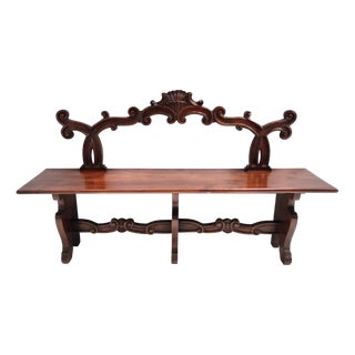 Baroque Carved Beech Bench, 1960s For Sale
