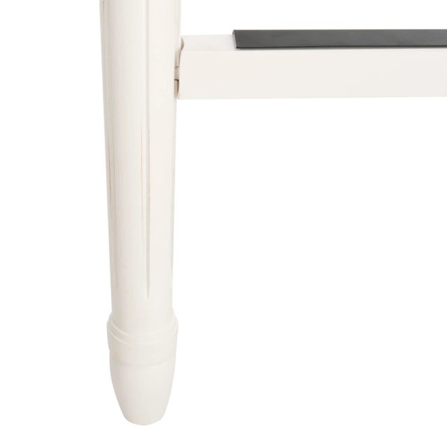 Square Back Barstool in Navy & Creme - a Pair For Sale - Image 9 of 10