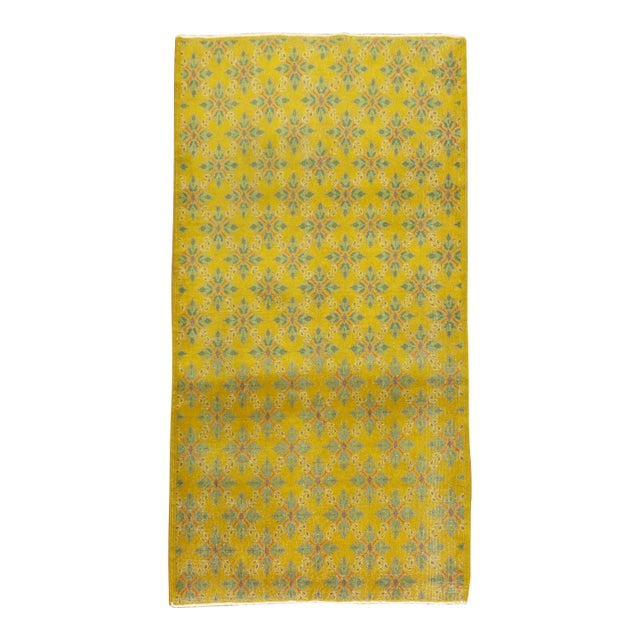 Vintage Yellow Anatolian Rug For Sale