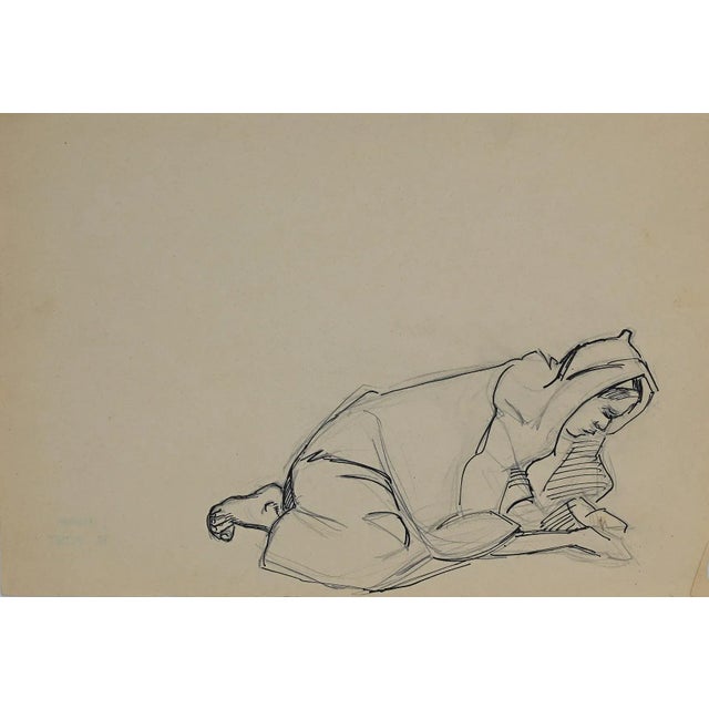 Moroccan is an original pencil and china ink drawing realized by Helen Vogt in 1930. The state of preservation is very...