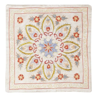 20"x20" 100% Silk Embroidered Cushion Cover. New Toss Pillow. Modern Lace Pillow For Sale