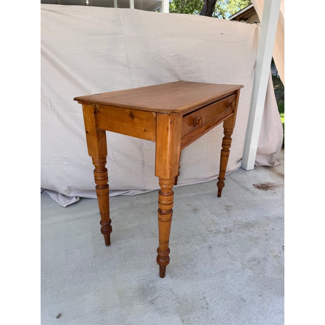 19th Century English Pine Single Drawer Side Table For Sale - Image 10 of 15