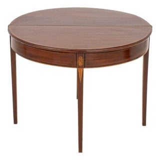 George III Style Mahogany D-Shaped Card Table For Sale
