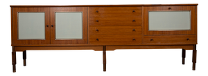 Vintage Italian Wooden Sideboard with Bar Compartment, 1960s