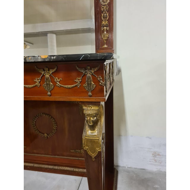 Empire Console Table with Retour Degypte Style Mirror For Sale - Image 14 of 18