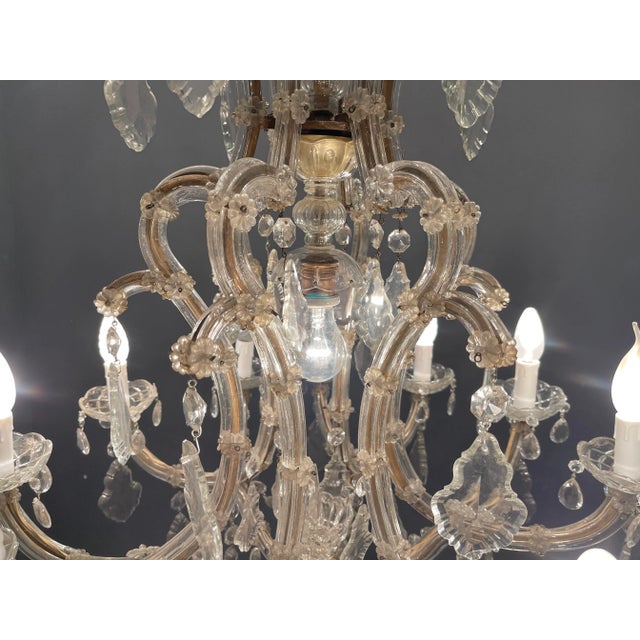 1950s Large Italian Murano Crystal Chandelier, 1950s For Sale - Image 5 of 8