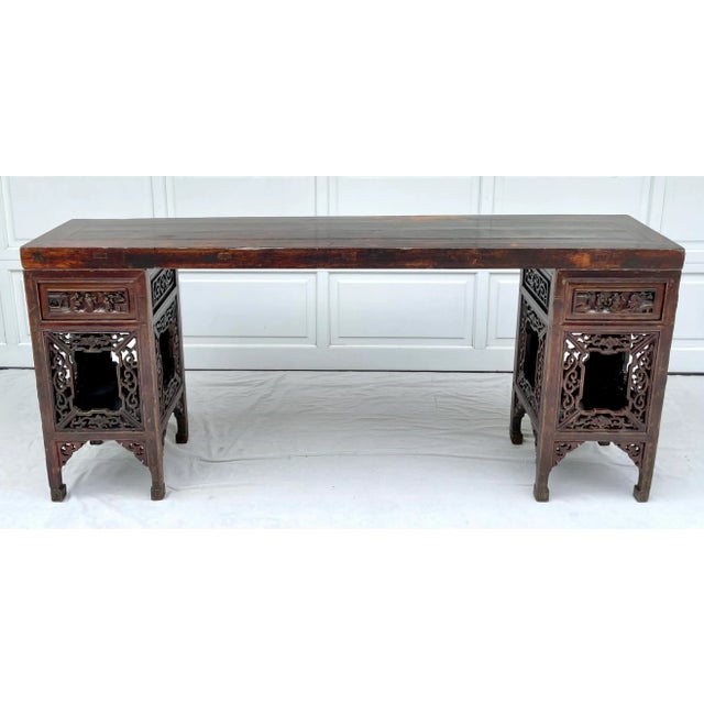 Here is an incredible piece hand-crafted in Asia in the late 1800's-early 1900's. This is an impressively sized alter...