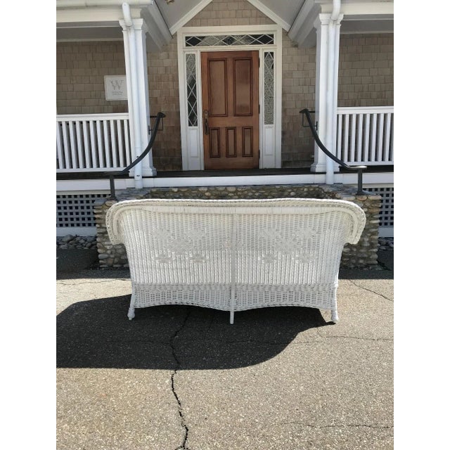 White Antique Heywood Wakefield Wicker Porch Set - 3 Pieces For Sale - Image 8 of 11