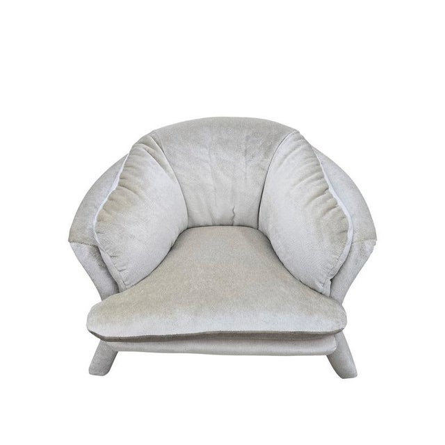 Vintage Postmodern Vladimir Kagan Style Sculptural Lounge Chair Newly Reupholstered For Sale - Image 9 of 11
