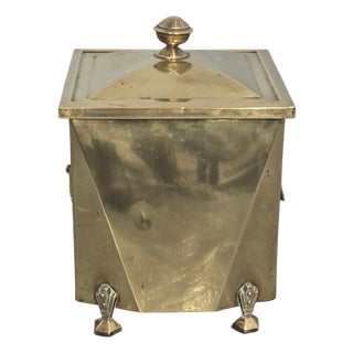 Art Deco Brass Coal Bin, 1920 For Sale