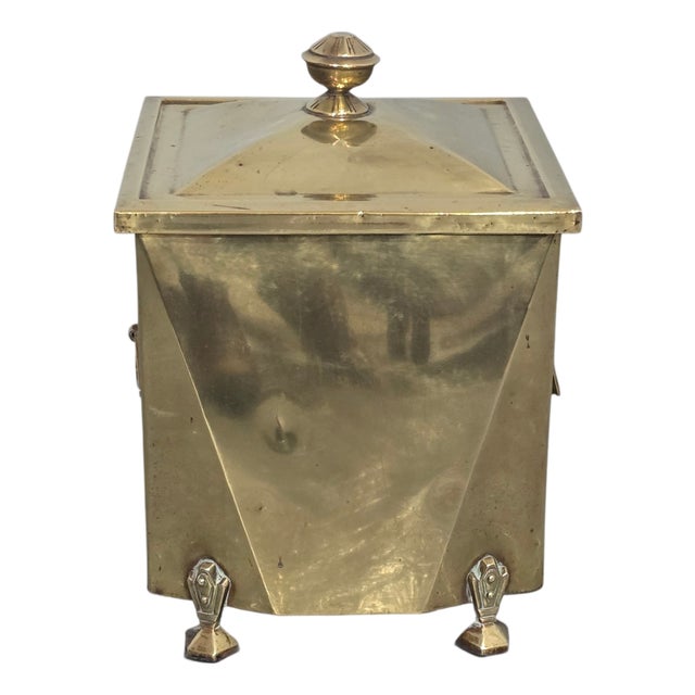 Art Deco Brass Coal Bin, 1920 For Sale