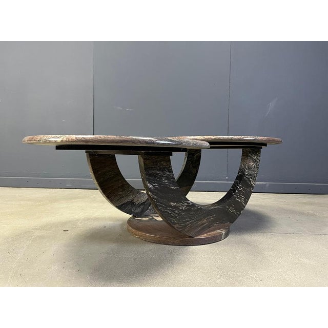 Black Vintage Marble 2-Tier Coffee Table, 1970s For Sale - Image 8 of 14