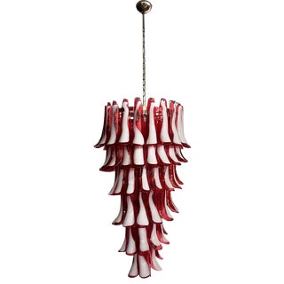 Large Italian Murano Glass Spiral Chandelier, 1990s For Sale