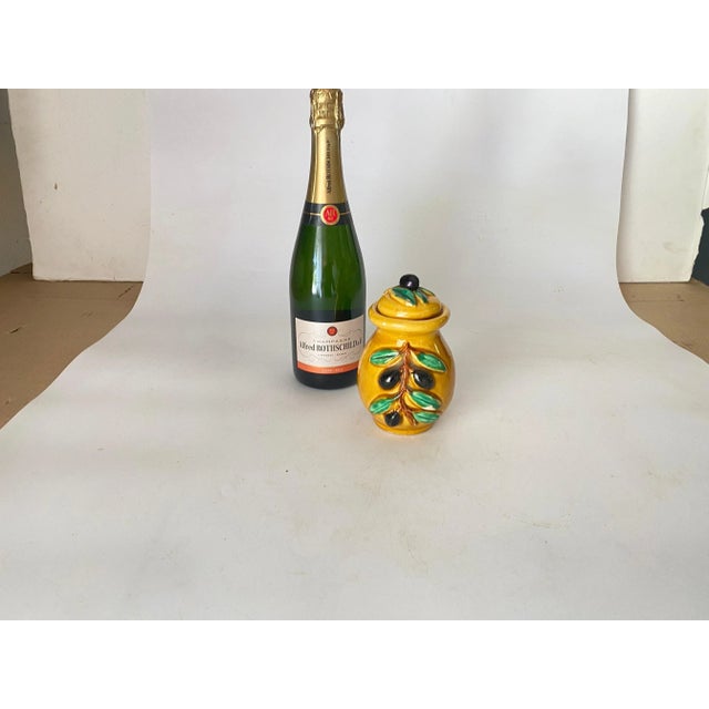 Yellow Ocher Earthenware Olive Pot from Vallauris, France, 1970s For Sale - Image 8 of 9