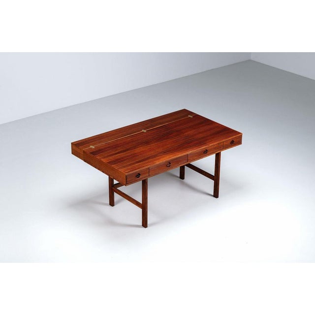 Flip-Top Partners Desk in Rosewood attributed to Peter Løvig Nielsen for Løvig, Denmark, 1960 For Sale - Image 3 of 18