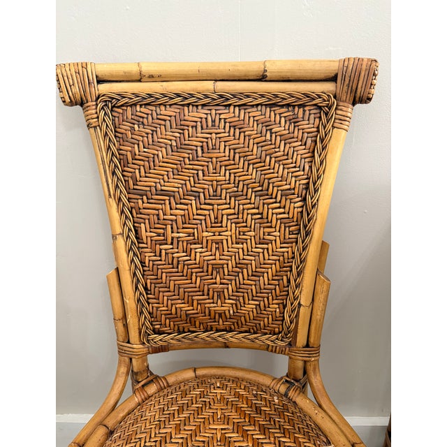 1970s Wicker and Bamboo Writing Desk/Vanity For Sale - Image 10 of 14