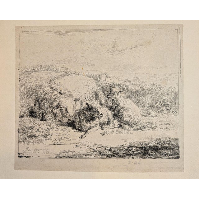 An original 17th-century etching by the Dutch Golden Age painter-etcher Jan van der Meer the Younger (Haarlem, 1656–1705),...