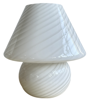 Mid-Century Modern Italian Swirl Murano Glass Mushroom Table Lamp, 1970s