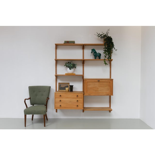 Mid-Century Danish Oak Shelving System in the style of Kjærnulf, 1960s For Sale - Image 16 of 18