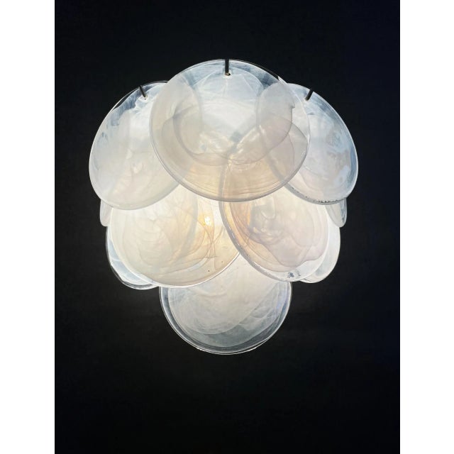 2020s Pair of Glass Wall Sconces 10 Alabaster White Disks For Sale - Image 5 of 11