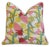 Designer French Colorful Floral Linen Feather/Down Pillow 15" Square For Sale In Los Angeles - Image 6 of 7