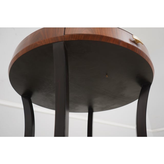 Jonathan Charles Round 2 Drawer Modern Design Lamp Table For Sale - Image 17 of 18