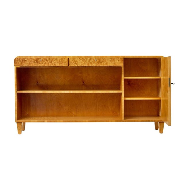 Mid-Century Swedish Elm and Burr Bookcase, 1950s For Sale - Image 6 of 9