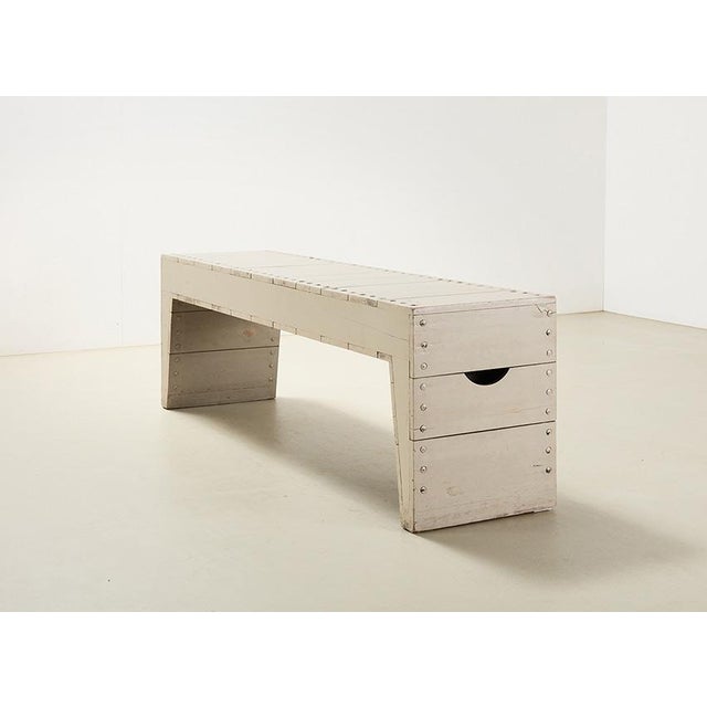 Early Bossche School bench, designed by Dom Hans van der Laan. This bench comes from the Sint-Paulus church in Uden,...