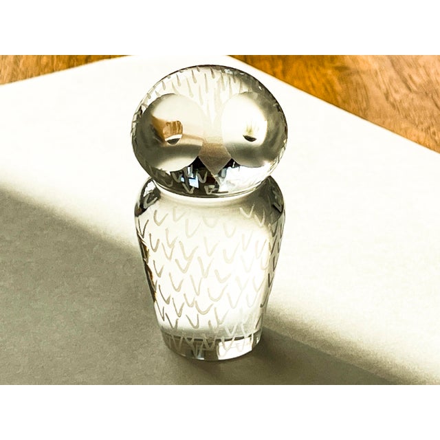 Transparent Kosta Boda Crystal Owl For Sale - Image 8 of 14