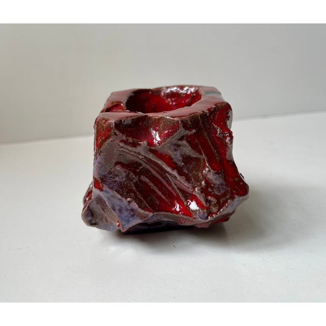 Icelandic Brutalist Vase with Volcanic Blood Glaze, 1970s For Sale - Image 9 of 9