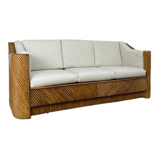 1970s Bamboo Rattan Sofa For Sale
