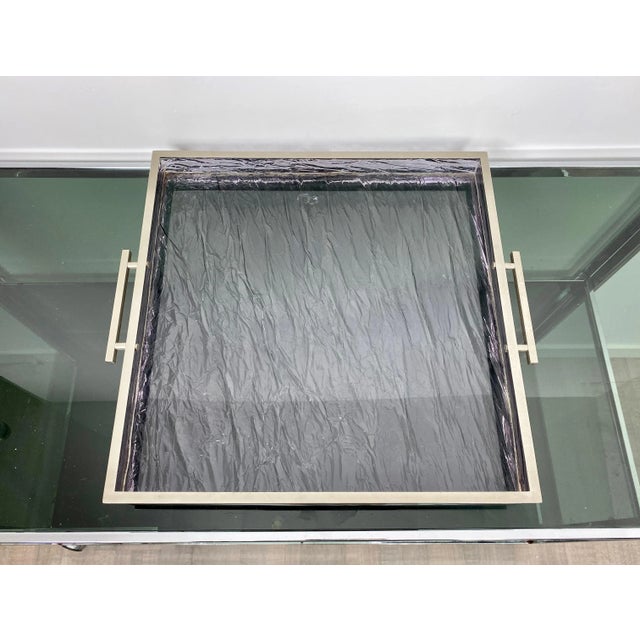 1970s Italian Ice Effect Tray Centrepiece in Acrylic Glass and Metal, 1970s For Sale - Image 5 of 8