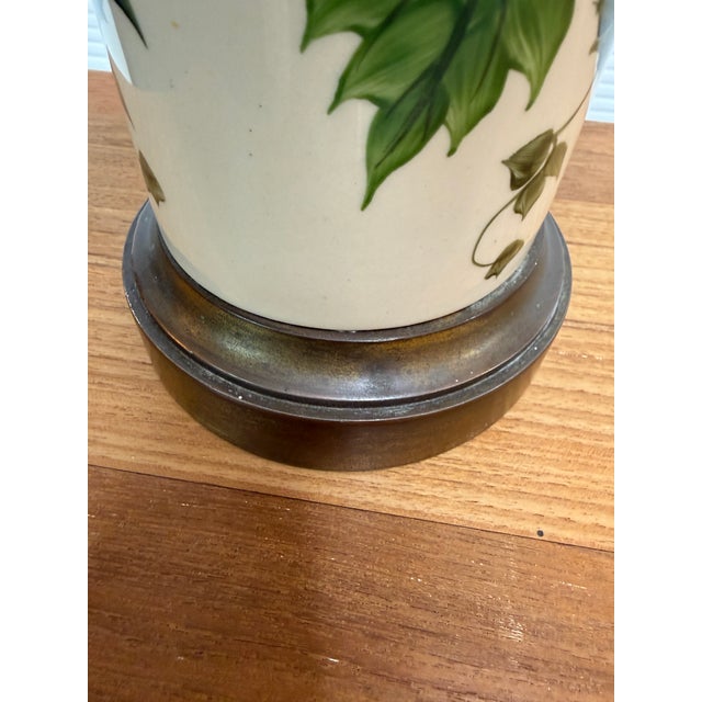 Orlando Pottery Hand Painted Leaf Table Lamp For Sale - Image 9 of 12