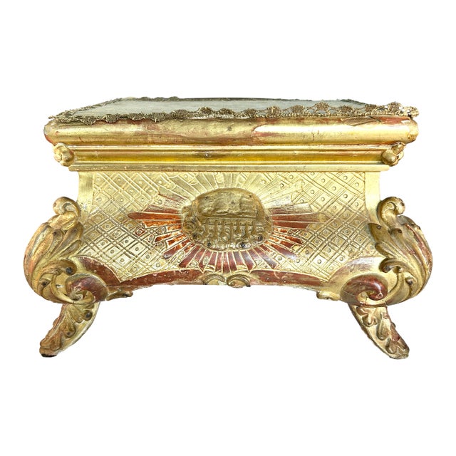 19th Century Giltwood Altar Base Stand For Sale