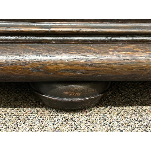 Antique English Oak Jacobean Revival Armoire c.1910 For Sale - Image 13 of 15