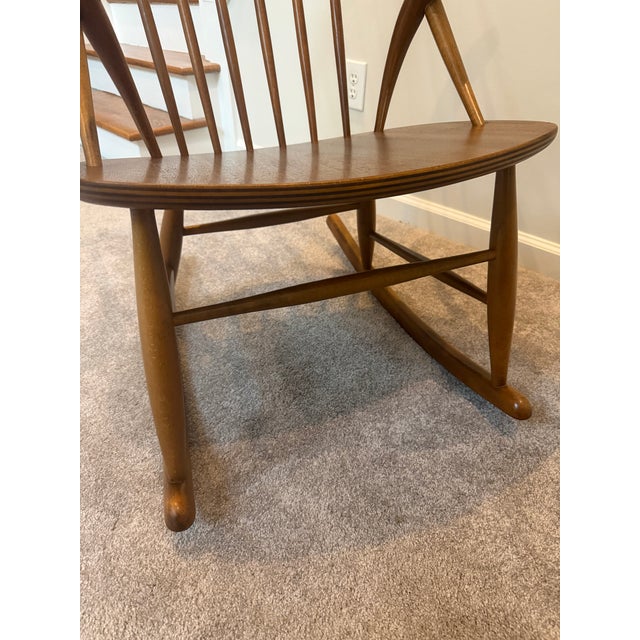 1960s MCM Danish Rocker by Illum Wikkelsø for Niels Eilersen, 1960s Iw3 Swing Chair For Sale - Image 5 of 8
