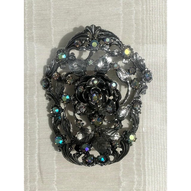 Mid-Century Modern Vintage 1940s Rhinestone Shoe Clips in Shadowbox For Sale - Image 3 of 12