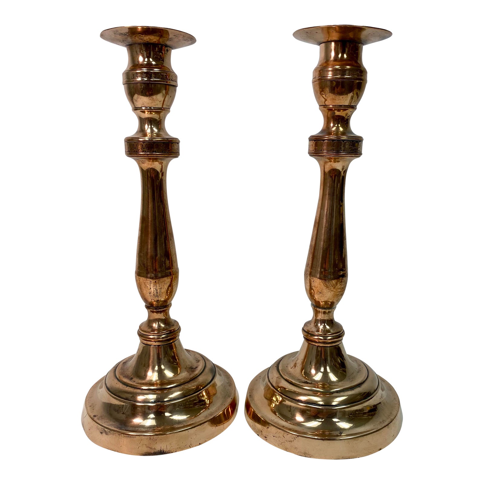 Pair of Vintage Copper Candle Holders Chairish