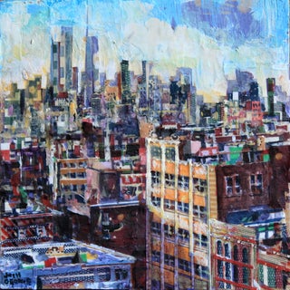 Idiom for a Positive Sign by Josh George | Mixed Media City Skyline For Sale