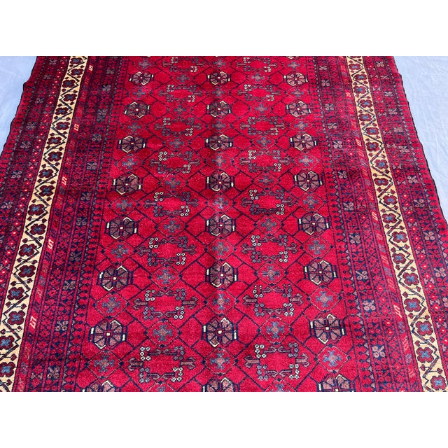 2000 - 2009 Vintage Afghan Khal Mohammadi Turkmen Gul Rug - 5'10" X 4'4" For Sale - Image 5 of 12